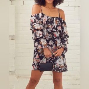Urban Outfitters Lucca off Shoulder Chiffon Mini Dress